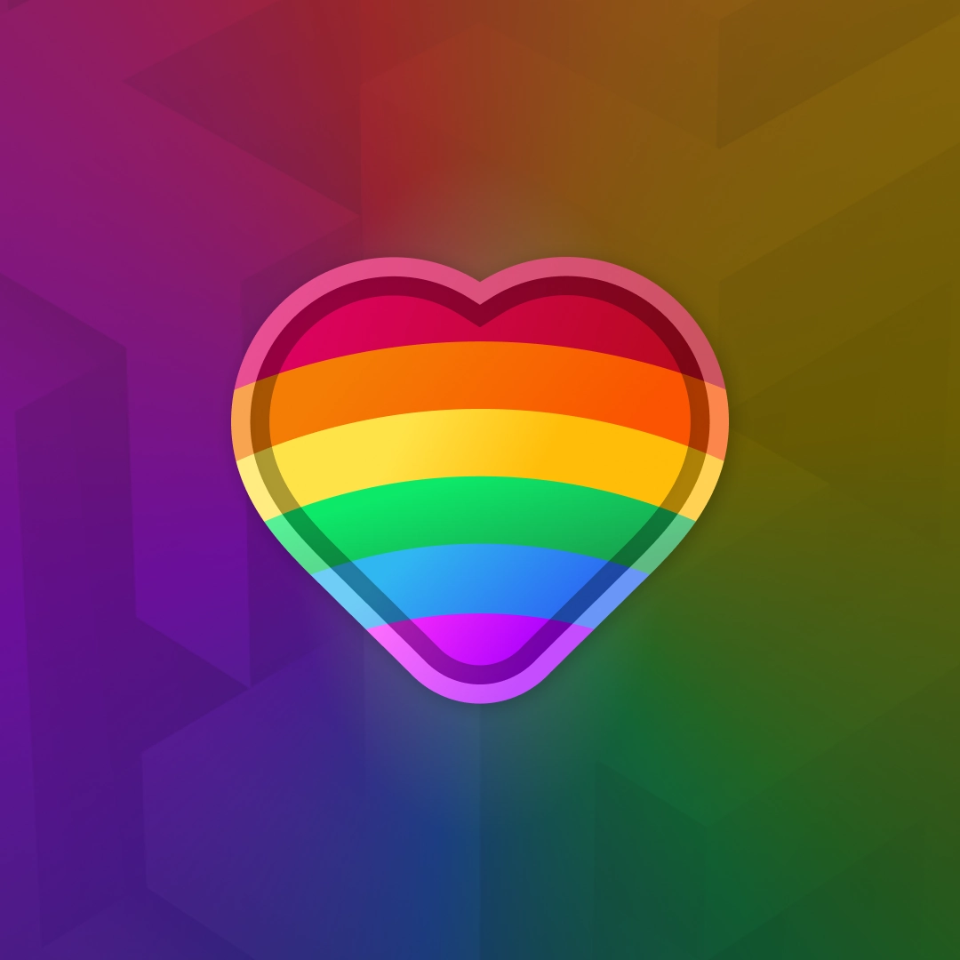 Modrinthโs Pride badge over a rainbow background.